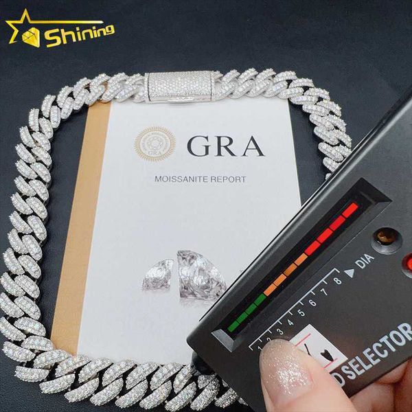 

fashion moissanite cuban chain 925 sterling silver woman jewelry cuban link chain necklace silver chain cuban necklace