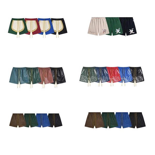 

designer shorts rhude shorts summer fashion beach pants men street wear red blue black purple pants mens short us siize:s-xl 01, White;black
