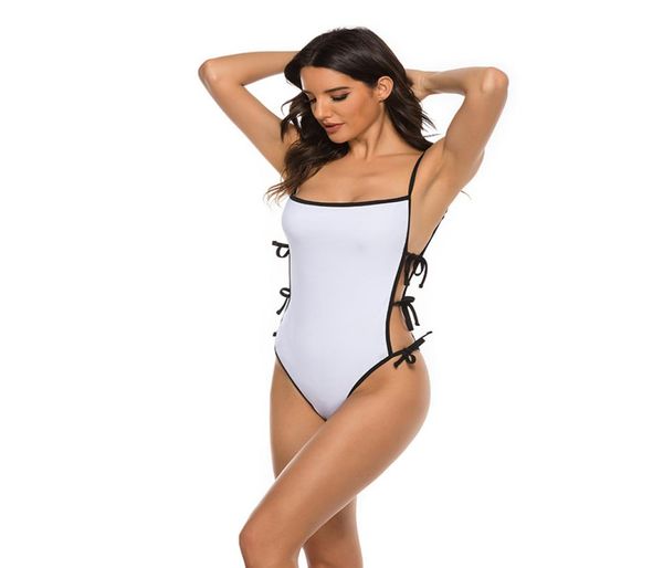 

2021 woman swimsuit european and american onebody triangle slimming show thin white yellow colors spring swim wear1323295