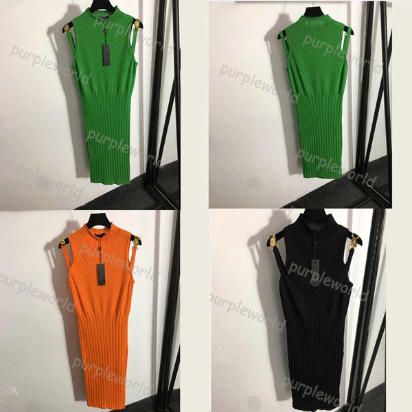 

womens slim fit tank dress designer knit dress sleeveless dress summer casual three color jumper skirt, Black;gray