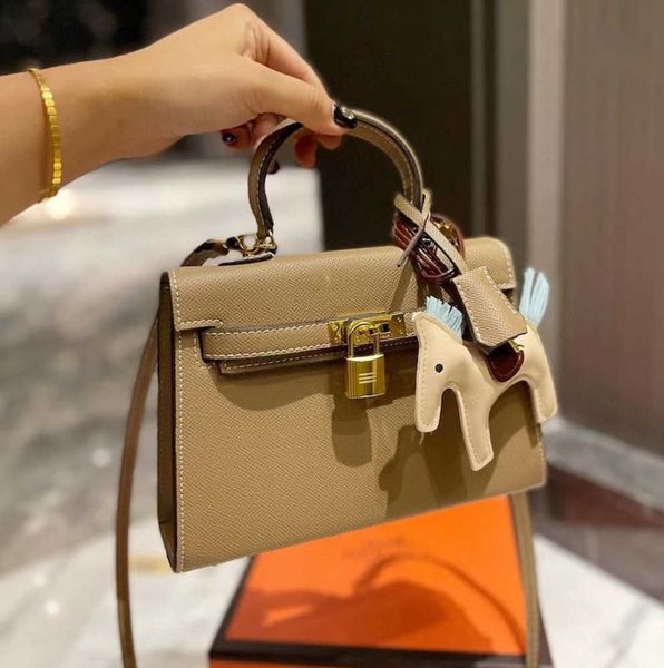 

designer bag woman birkin handbag messenger shoulder crossbody litchi textured togo layer leather 20cm color blocked classic pochette