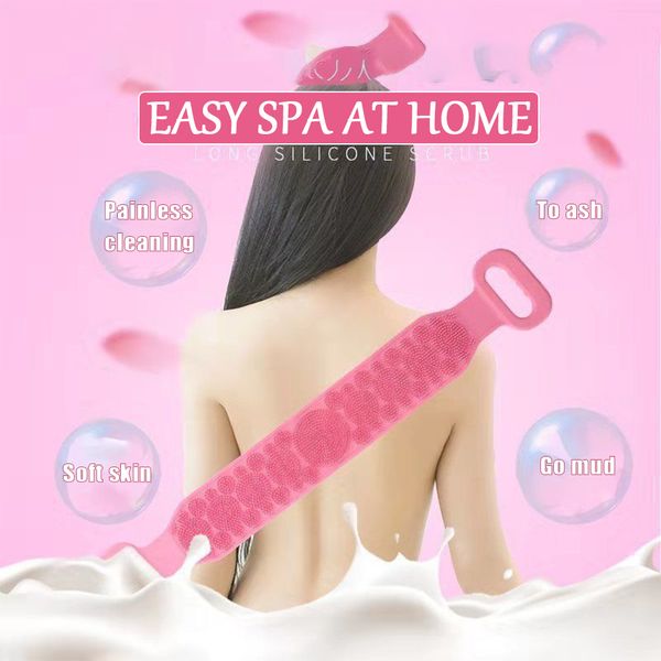 

Body Brush Scrub Silicone Body Exfoliating Sponge Brush Bathroom Shower Back Brush Bath Scrub Clean Tool Stain Removal Bath Belt