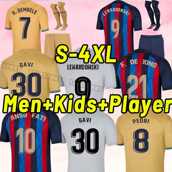 

2022 ansu fati pedri soccer jerseys 22 23 lewandowski memphis gavi adama ferran raphinha f. de jong dest shirt men barcelona player version, Black;yellow