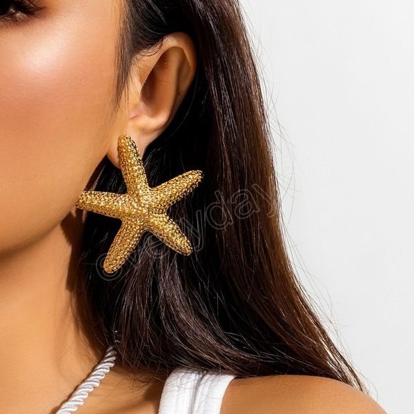 

exaggerated big starfish dangle earrings for women trendy ladies large summer earring fashion jewelry accessories female gift, Silver