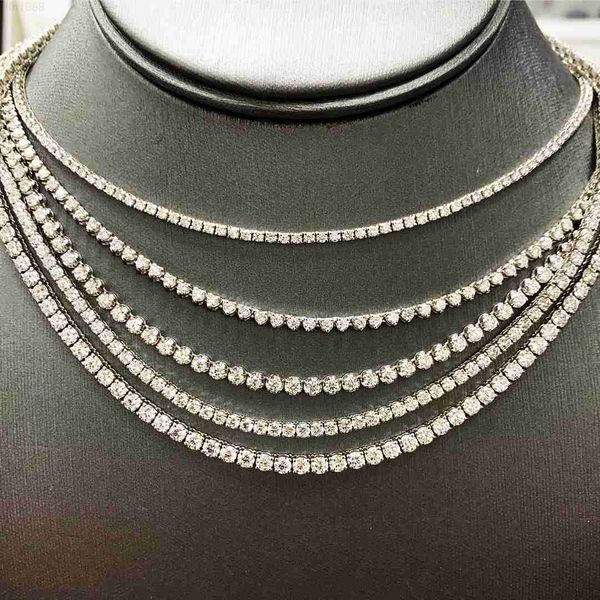 

iced out moissanite diamond tennis chains 10k 14k 18k gold tennis chains necklace, Silver