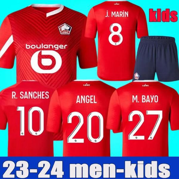 

23 24 losc lille soccer jerseys cabella j david fonte bamba ounas 2023 2024 football shirt lille olympique m.bayo maillot men kids kit equip, Black;yellow
