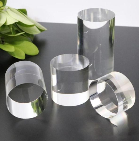 

jewelry pouches bags acrylic round stamp block cosmetics rings display stand pad dolls models showcase holder6113496, Pink;blue