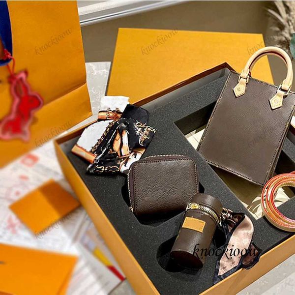 

value brand bag set music bag small wallet mouth red envelope silk scarf 4-in-1 set mini shopping bag leather women fashion cute bag gift bo