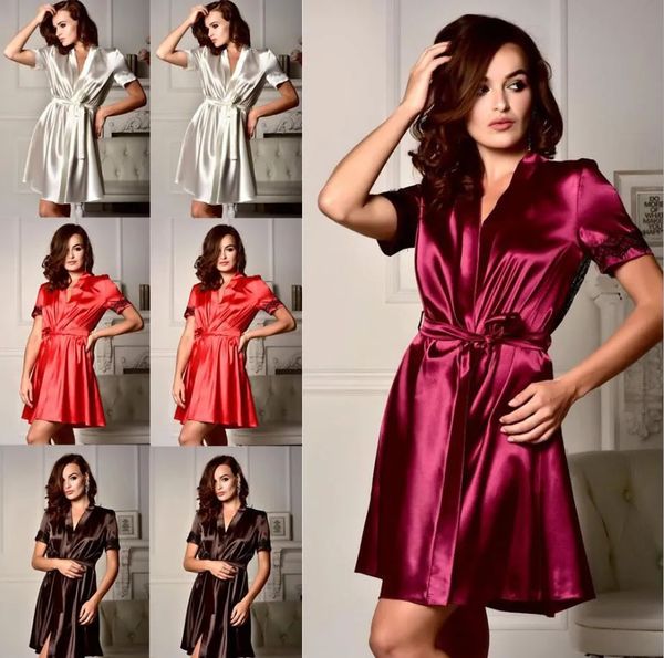 

lace pajamas women summer nightdress short sleeve silk sleepwear women sleep lingerie pajama plus size night bathrobes, Black
