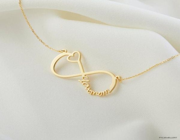 

duoying infinity name necklace custom name necklace gold family name plated necklace personalized gifts for love039s day gifts4292289, Silver