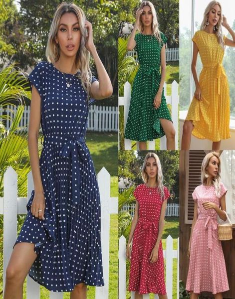 

women elegant flower dot print casual straight mid dress female o neck lantern sleeve vestidos chic party dresses5952986, Black;gray