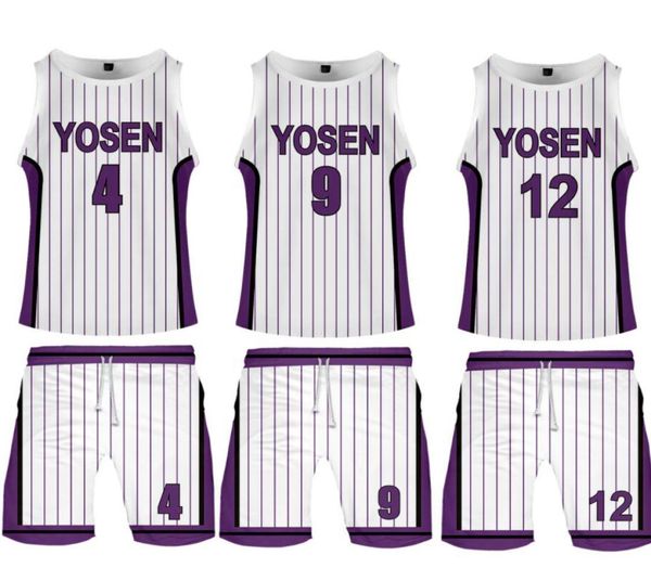 

anime kuroko no basuke basket yosen school uniform murasakibara atsushi jersey sportswear men t shirt shorts set cosplay costume9733391, Black
