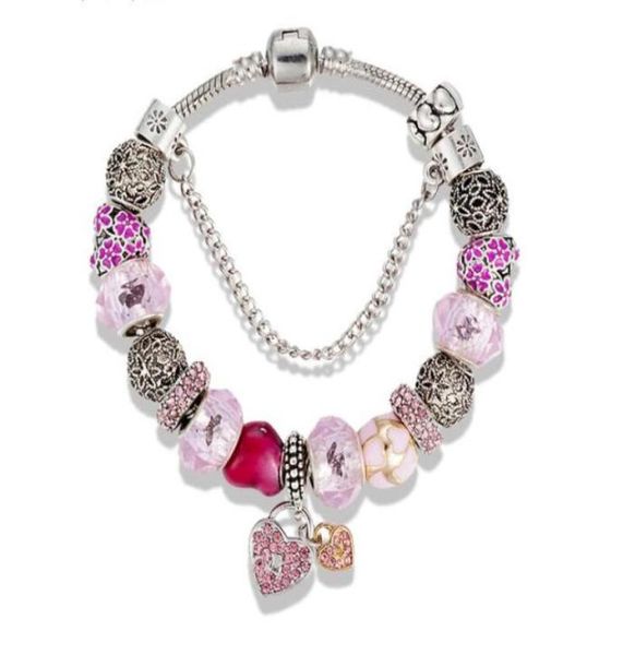 

strands pink heart crystal hollow ball big hole beads diy pendant ornaments whole1030245, Black
