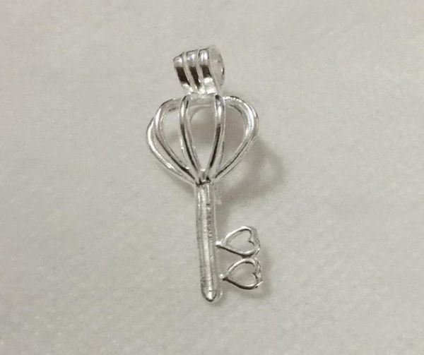 

925 silver double heart love key locket cage sterling silver pearl bead pendant fitting for diy fashion bracelet necklace jewelry3789184