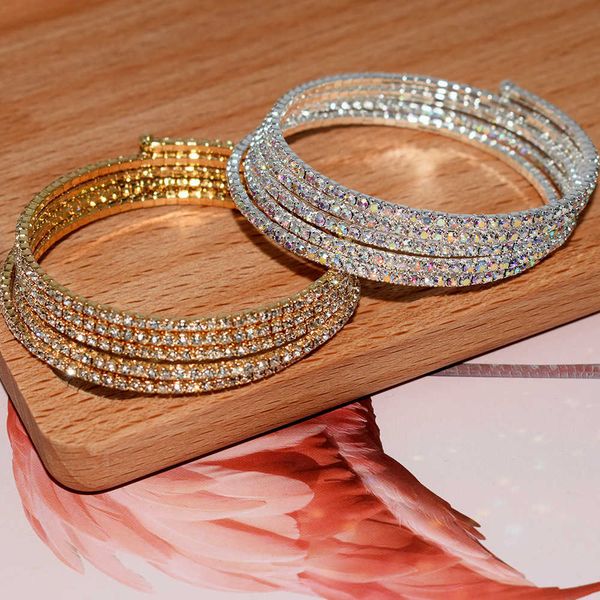 

multi layer full inlaid claw chain personality exaggerated open bracelet jewelry small diamond wrapped bracelet, Golden;silver
