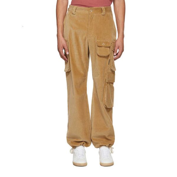 

turtle and red wing palm angels new corduroy multi pocket straight men's cargo pants casual versatile, White;black