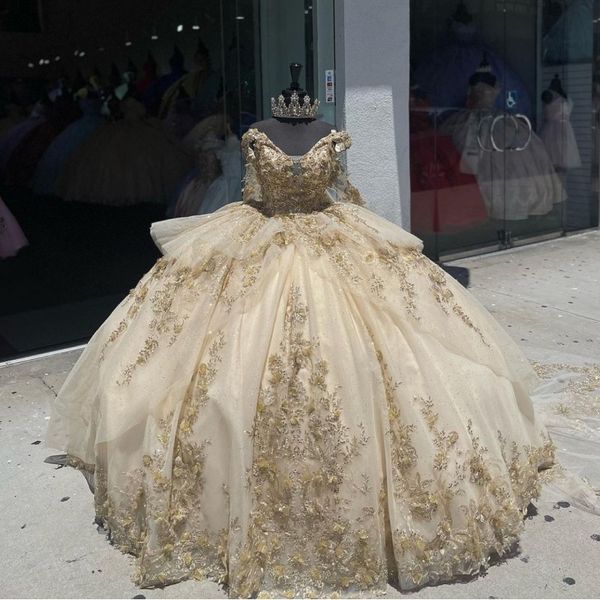

sweet champagne shiny quinceanera dress ball gown flowers ruffels party prom dresses for woman lace applique sweetheart 15 dress, Blue;red