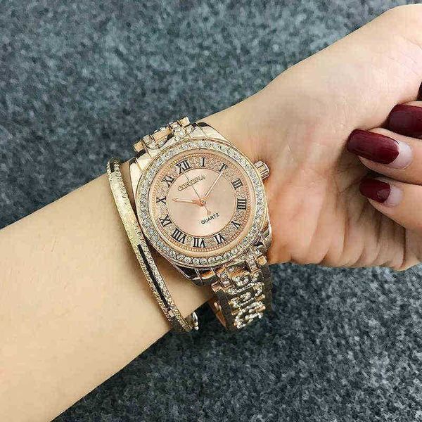 

women's watches contena luxury bracelet watch women rhinestone fashion rose gold clock reloj mujer relogio feminino 220726, Slivery;golden