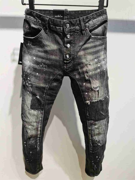 

size d2 holes dsq dsquare italy 2 men trouser denim cool pants guy designer 2 long jeans embroidery 44-54 #a397, Blue