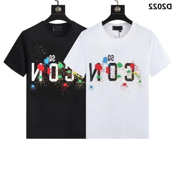 

23ss brand men t-shirt designer mens polo shirt d2 dsq icon gg luxury dsquare print shorts o-neck short sleeve men's shirts d spnv, White;black