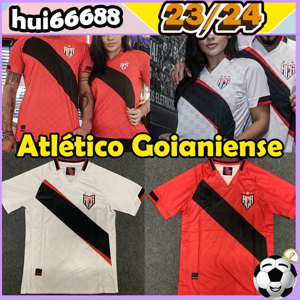 

23/24 atletico goianiense soccer jerseys jorginho leopereira hyuri 2023 2024 home red away white men football shirts uniforms, Black;yellow