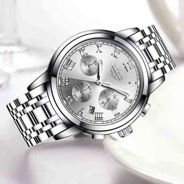 

women's watches lige new fashion ladies brand luxury creative steel bracelet female quartz waterproof watch 220726, Slivery;golden