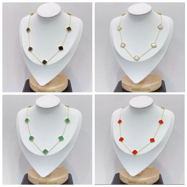 

graceful 18k gold plated 7 clover pendant necklace jewelry for wedding gift, Silver