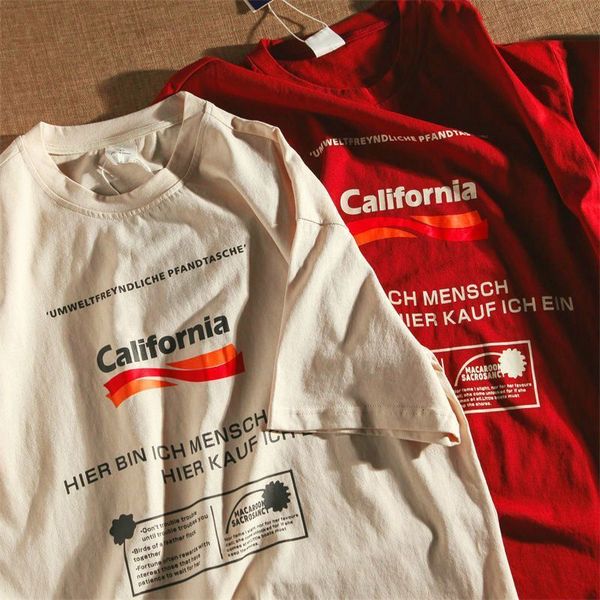 

women's tshirt american retro alphabet printing lovers tshirt ins summer loose short sleeved tshirts men and women clothes y2k 230721, White