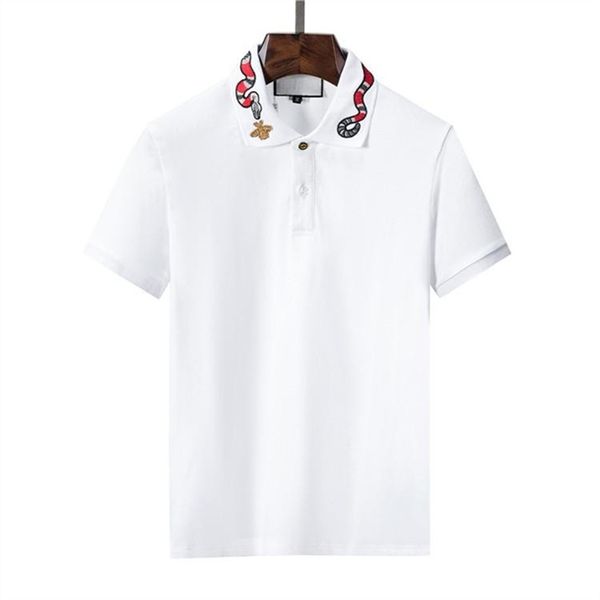 

lapel polo shirt men's short-sleeved t-shirt men 2023 new summer trend brand all casual half-sleeved m-3xl g77, White;black
