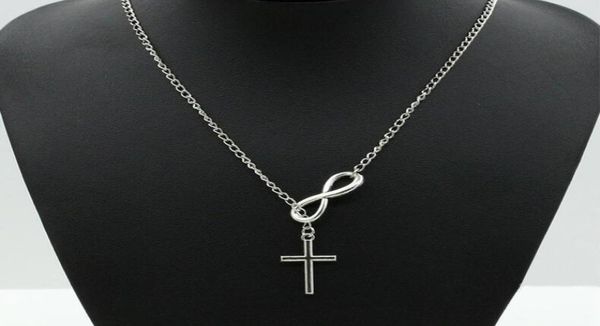 

infinity cross pendant necklaces wedding party event 925 silver plated chain elegant jewelry for women ladies in bulk7218230