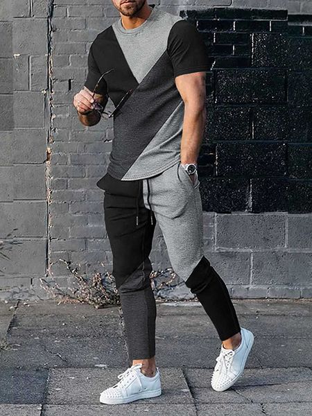 

men's clothing men colorblock drawstring waist pants, White;black