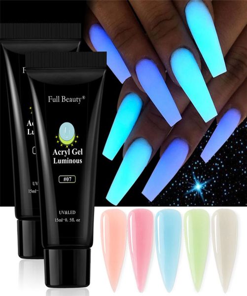 

15ml luminous uv nail gel 15ml quick extension builder glow in the dark acrylic gel polish french manicure extend nail length4542590, Red;pink