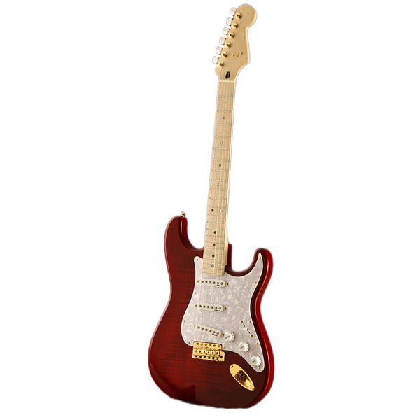 

exclusive richie kotzen st transparent red burst ochano electric guitar