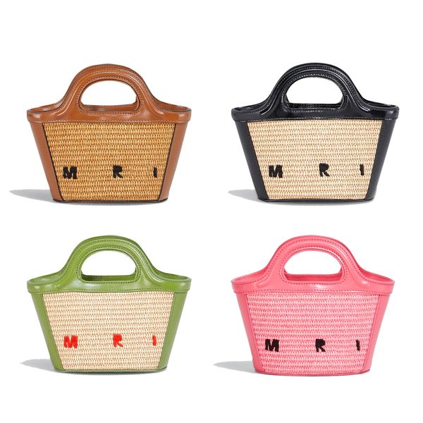 

7a quality marn tropicalia micro bag weave cowhide handbag straw raffias crossbody tote travel beach bags women mens shoulder strap pochette