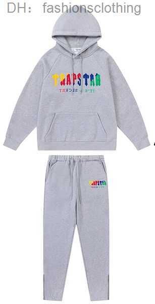 

men's tracksuits sportswear trapstar embroidery suits men sports hoodie jogging casual sweatpants for menmen's 2023 1 spth, Black