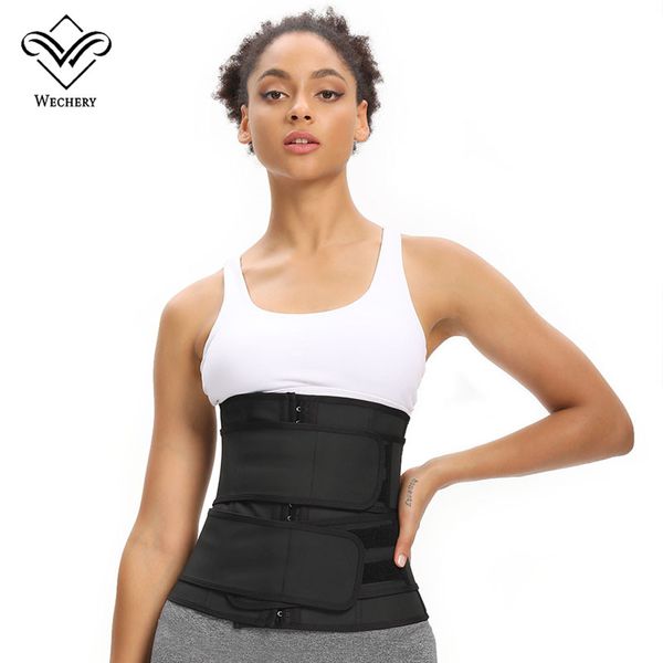

women waist trainer corset trimmer belt body shaper cincher latex sport girdle with zipper, Black;white