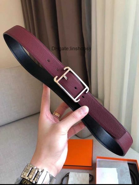 

high-end h togo leather belts for mens and womens designer luxury letter buckle belt fashionable men charm decoration38 mm ht0020 pyda, Silver