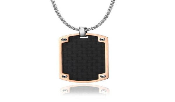 

pendant necklaces carbon fiber dog tag men039s necklace for military army soldier jewelry gift stainless steel 24inch chain lin3397538, Silver