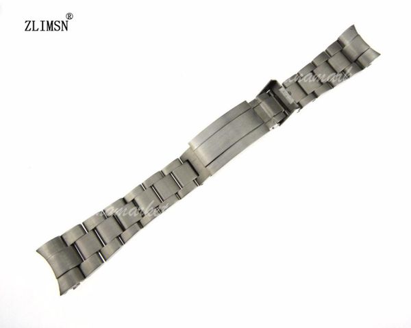 

mens silver ss watch band zlimsn 20mm or 21mm strap bracelet with curved end7699103, Black;brown