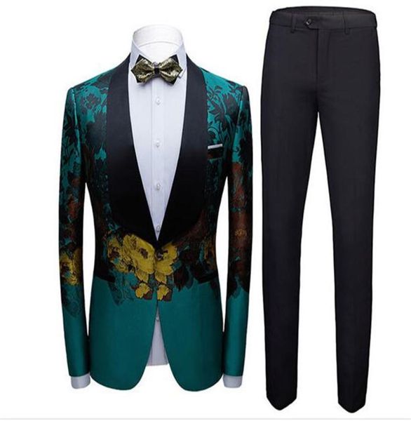

pattern wedding men suits shawl lapel men suits slim fit 3 pcs jacket pants vest wedding groom groomsmen dress bridesgroom pr8623471, Black;gray