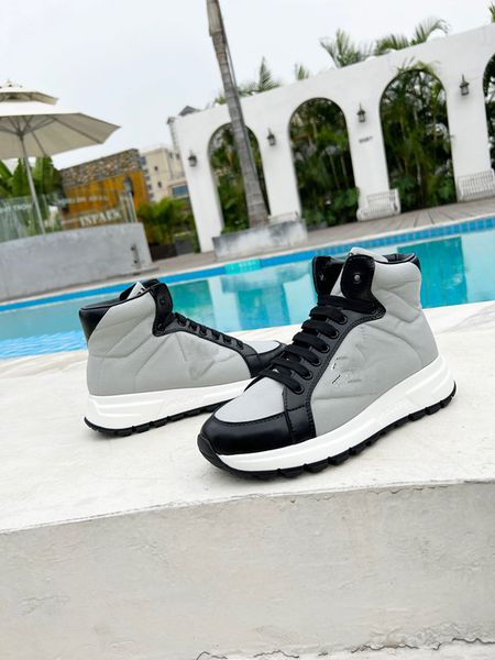 

designer brand men womens platform casual shoes stitching material women sneakers super flex rubber sole trainers 0722, Black