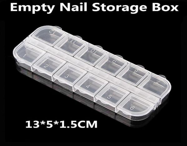 

whole whole nail tools clear nail art tips decoration glitter rhinestone empty storage case box for jewelry1165681, Silver