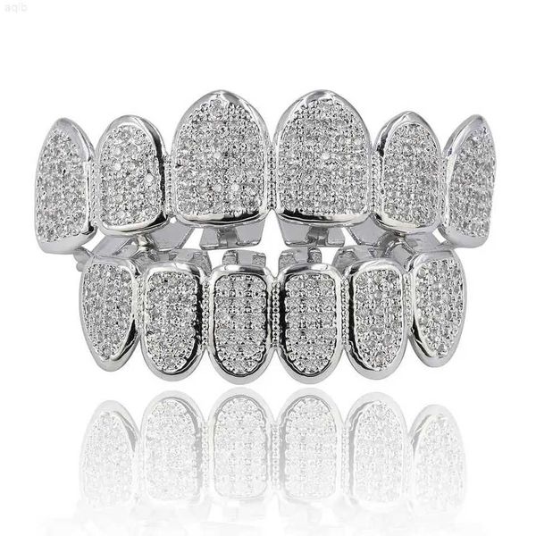 

hip hop bottom teeth grillz micro inset zircon teeth fangs grillz 925 sterling silver moissanite grillz body jewelry