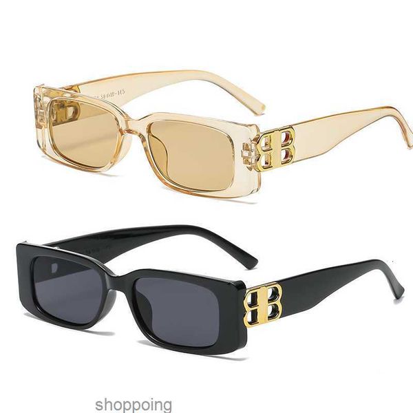 

28071 brand fashion small square frame retro champagne sunglasses ladies personality b letter glasseslg9h, White;black