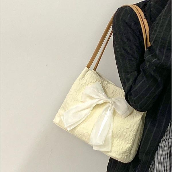

evening bags large capacity fabric women's shoulder bag fashion versatile handbag luxury bow casual tote designer 230721