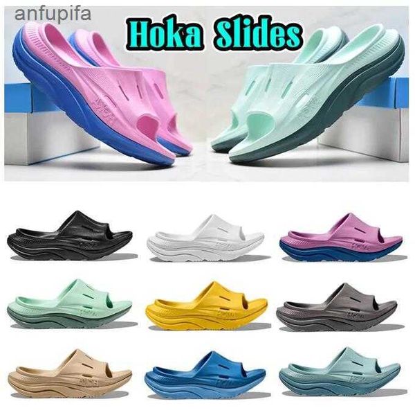 

hoka slippers designer hoka one ora recovery slide 3 sandals women men hokas platform rubber slides mens slipper cyclamen mist green black w