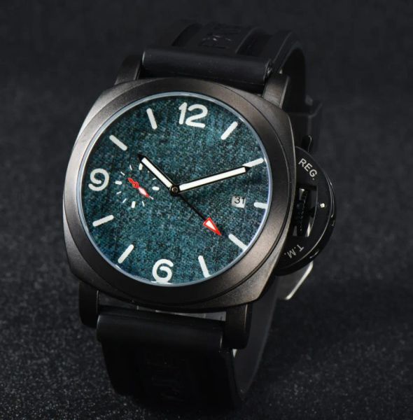 

new sport three two needles leather belt wristwatch 50mm sub dials work fashion mens watches quartz chronograph who 037, Slivery;brown