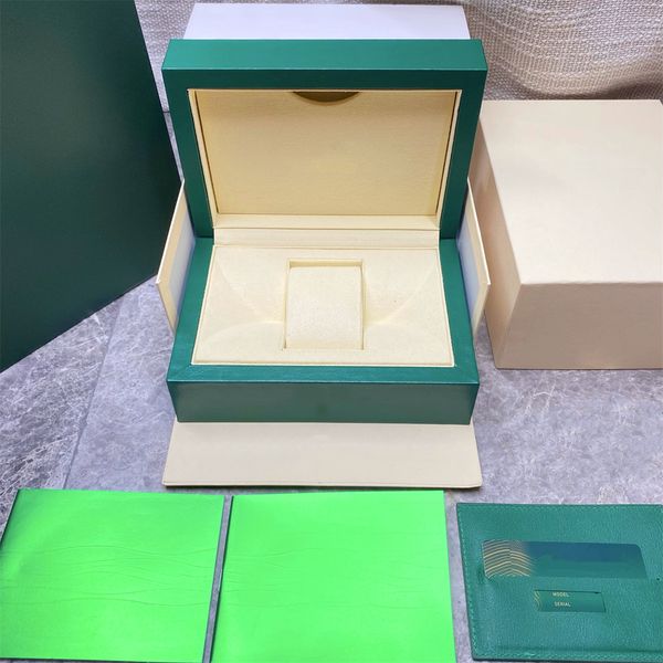 

luxury cases designer boxes dark green watch box gift woody case for rolex watches booklet card tags and papers in english swiss watchesboxe, Black;blue