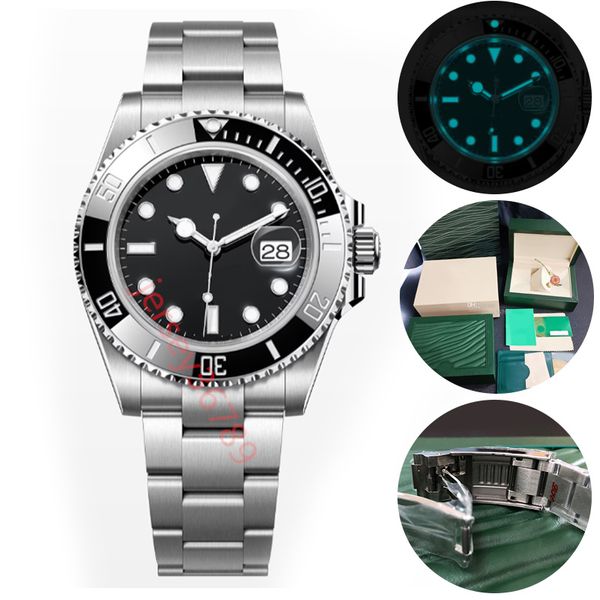

with box mens watch aaa new automatic watches 2813 movement ceramic all stainless steel swimming sapphire luminous watch business casual mon, Slivery;brown