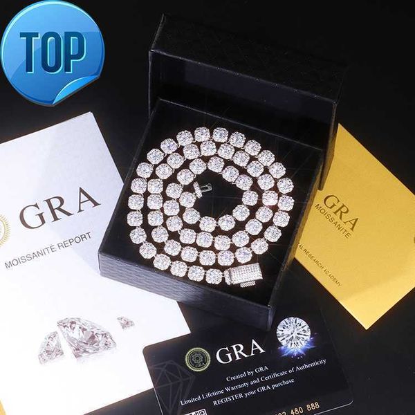 

pendant necklaces designer jewelry hip hop chain 8mm 12mm wide iced out 925 silver necklace set d/vvs round big moissanite diamond cuban lin